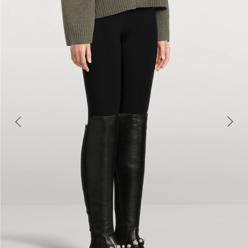 STUART WEITZMAN
Portia 5050 Pearl-Embellished Leather Knee-High Boots - Picture 3 of 5